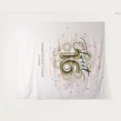 Roze Gouden Sweet 16 Achtergrond Wandkleed (Voorkant (horizontaal))