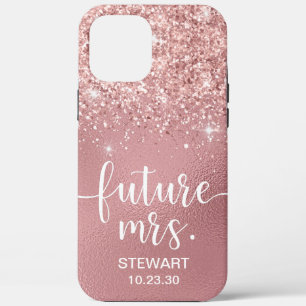Roze Gouden Toekomstige Mevrouw Glitter Hoes-Case- iPhone 12 Pro Max Hoesje