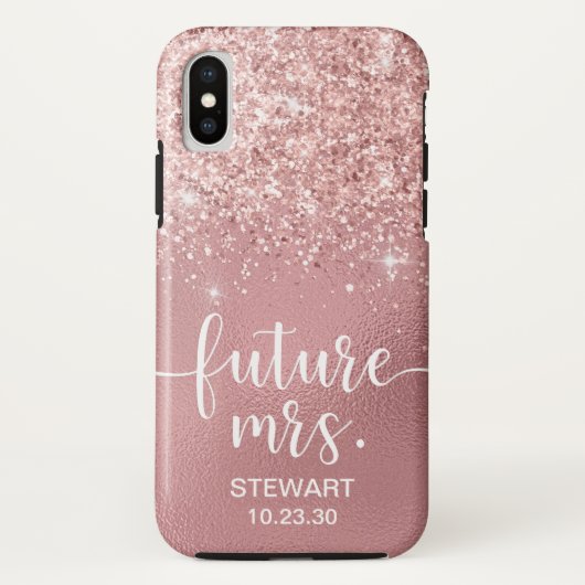 Roze Gouden Toekomstige Mevrouw Glitter Hoesje-Cas Case-Mate iPhone Case (Achterkant)