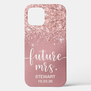 Roze Gouden Toekomstige Mevrouw Glitter Hoesje-Cas iPhone 12 Hoesje