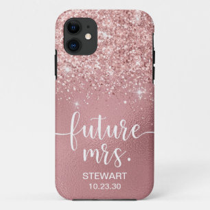 Roze Gouden Toekomstige Mevrouw Glitter Hoesje-Cas iPhone 11 Hoesje