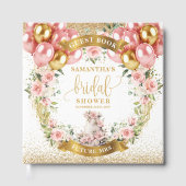 Roze Gouden Trouwfeest Bordeaux Guestbook Gastenboek (Voorkant)
