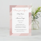 Roze Gouden Uitnodiging, Baby, Bruiloft, Diner Kaart (Staand voorkant)