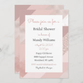 Roze Gouden Uitnodiging, Baby, Bruiloft, Verjaarda Kaart (Voorkant / Achterkant)