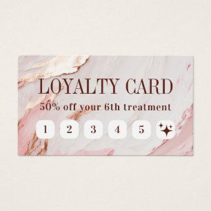 Roze Gouden Verf Loyaliteit Card Visitekaartje