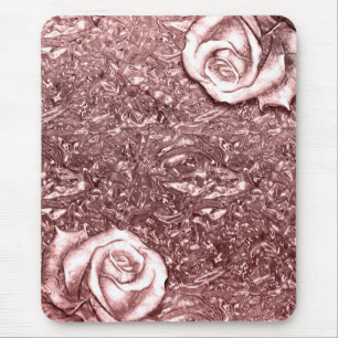 Roze Gouden Vloeibare Chroom Metallic Chic Glam Bl Muismat
