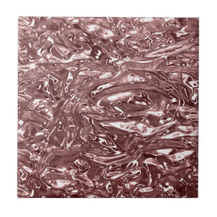 Roze Gouden Vloeibare Chroom Metallic Chic Glam Tegeltje