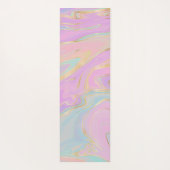 Roze Gouden Vloeibare Swirl Regenboog Marmer Yogamat (Achterkant)