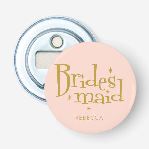 Roze gouden vrijgezellenfeest button flesopener