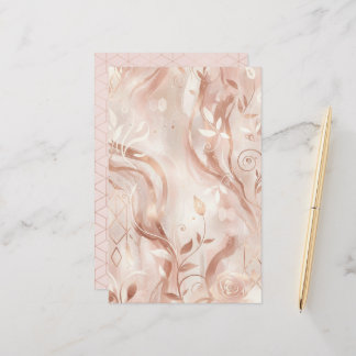 Roze Gouden Vrouwelijke Esthetische Tweezijdige Pa