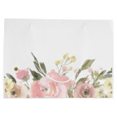 Roze Gouden Waterverf Bloemen Groot Cadeauzakje (Achterkant)