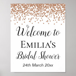 Roze Gouden Welkom Bord - Bruiloft Baby Shower B Poster