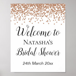 Roze Gouden Welkom Bord - Bruiloft Baby Shower B Poster