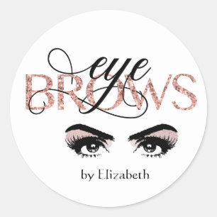 Roze Gouden Wenkbrauw Tinting Microblading Threadi Ronde Sticker