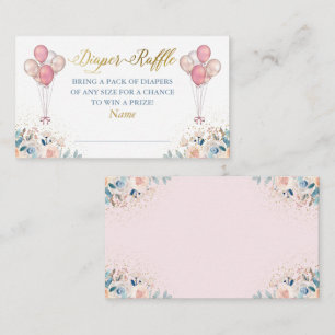 Roze goudflesjes Baby shower Dappere Raffle Ticket Informatiekaartje