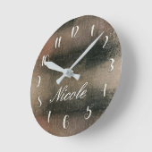 Roze goudglam Abstract modern meisje Ronde Klok (Hoek)