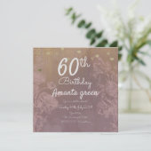 Roze goudglitter harten 60e verjaardag kaart (Staand voorkant)