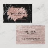 Roze goudglitter zwarte marmer achtergrond vector visitekaartje (Voorkant / Achterkant)
