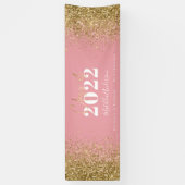 roze goudglitterscriptklasse afstuderen spandoek (Verticaal)