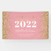 roze goudglitterscriptklasse afstuderen spandoek (Horizontaal)