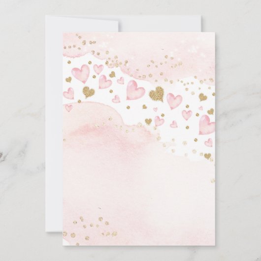 Roze goudkleurige Baby shower Kaart (Achterkant)