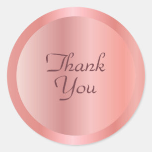 Roze goudkleurige Bedankt Tekst Elegante Sjabloon Ronde Sticker