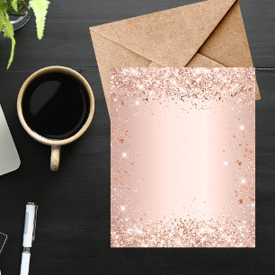 Roze goudkleurige glitterpapier vel