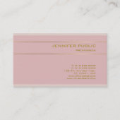 Roze goudkleurige Sjabloon Premium - Zijderzijde l Visitekaartje (Voorkant)