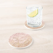 Roze goudluidsprekerafdrukken Liefde Blush Glitter Zandsteen Onderzetter (Zijkant)