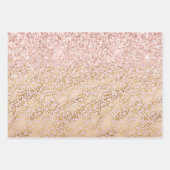 Roze goudluipaard afdrukken Blush Glitter Inpakpapier Vel (Voorkant)