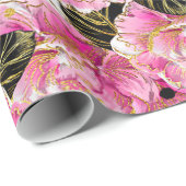 Roze goudpons cadeaupapier (Rol Hoek)