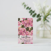 Roze goudpons visitekaartje (Staand voorkant)