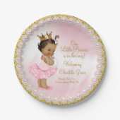Roze goudprinses Baby shower Papieren Borden Papieren Bordje (Voorkant)