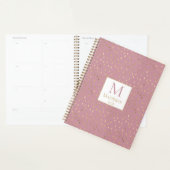 Roze goudregendrup Modern Trendy Monogram Planner (Display)