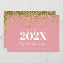 roze goudschrift modern elegant afstuderen