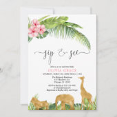 Roze goudsip en zie safari oerwoud met groene ogen kaart (Voorkant)