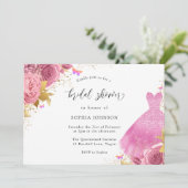 Roze goudsparkle Vrijgezellenfeest Kaart (Staand voorkant)