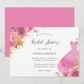 Roze goudsparkle Vrijgezellenfeest Kaart (Voorkant / Achterkant)