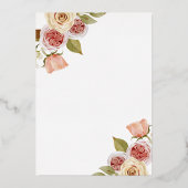 roze goudvezel legant bruiloft folie uitnodiging (Achterkant)