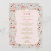  roze goudvezel menu (Voorkant / Achterkant)