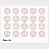  roze goudvezel ronde sticker (Vel)