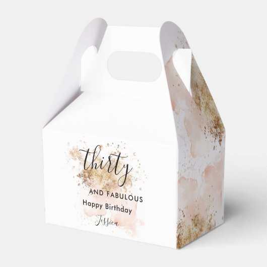 Roze goudWaterverf 30 en verbluffende 30e verjaard Bedankdoosjes (Voorkant Zijde)