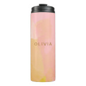 Roze goudWaterverf Abstract schilderen Aangepaste  Thermosbeker (Voorkant)