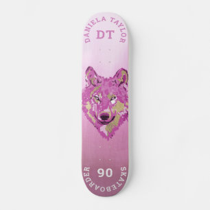 Roze goudWaterverf Verschildergradiënt Monogram Wo Skateboard