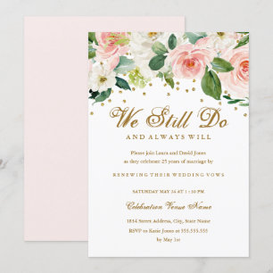 Roze goudWaterverf Wow Renewal Jubileum Kaart