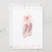Roze goudzwaluw ballerina verjaardag uitnodiging (Achterkant)