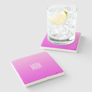 Roze gradiënt aangepaste monogram onderzetters