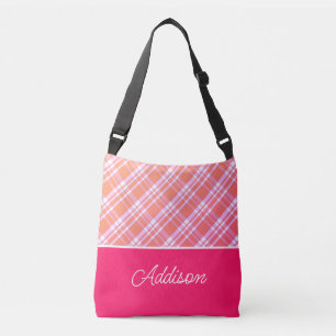 Roze gradiënt Big Pset en Stripe Crossbody Bag Tas