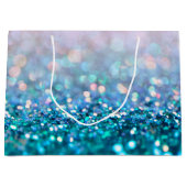 Roze gradiënt Blauw Blauwgroen Sparkle Trendy Glit Large Cadeauzakje (Voorkant)
