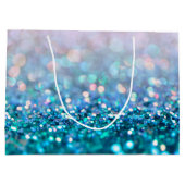 Roze gradiënt Blauw Blauwgroen Sparkle Trendy Glit Large Cadeauzakje (Achterkant)